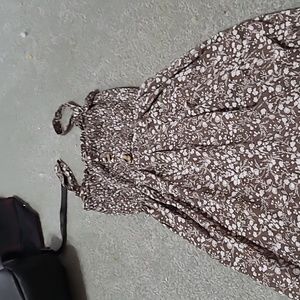 Brown floral dress